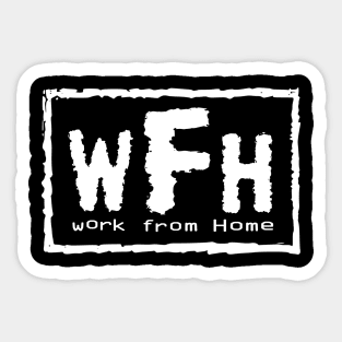 Work From Home White Sticker